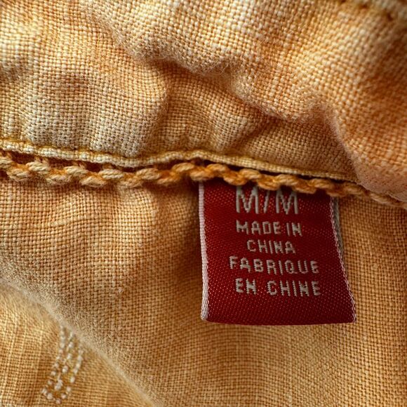 TOMMY BAHAMA | Women's Medium Linen Peach Orange Relax Short Sleeve Button Shirt - Picture 6 of 10